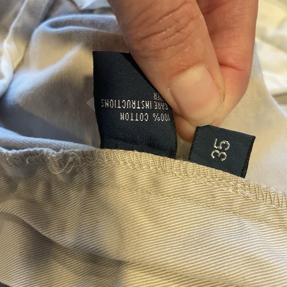Polo Ralph Lauren Shorts Size 35 Khaki Cotton Prospect Classic Chino Belt Loops - Picture 9 of 9